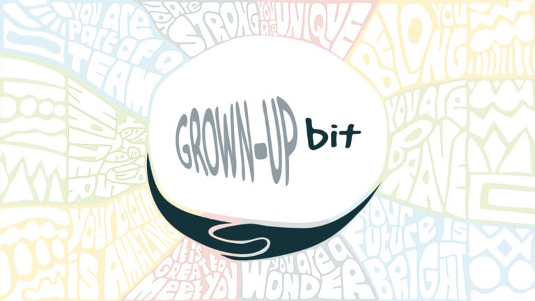 1. The Grown Up Bit is a narrated guide for the adult, packed with self-care activities, therapeutic tips, and preparation for the session ahead.